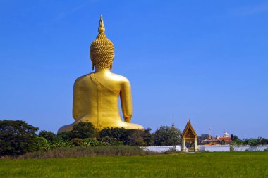 Büyük altın Buda görüntü, Wat Muang Ang Thong Tayland