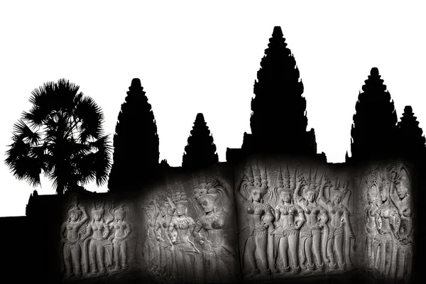 Apsaras Tallados Piedra Angkor Wat Siem Reap Camboya Fue Inscrita —  Fotos de Stock