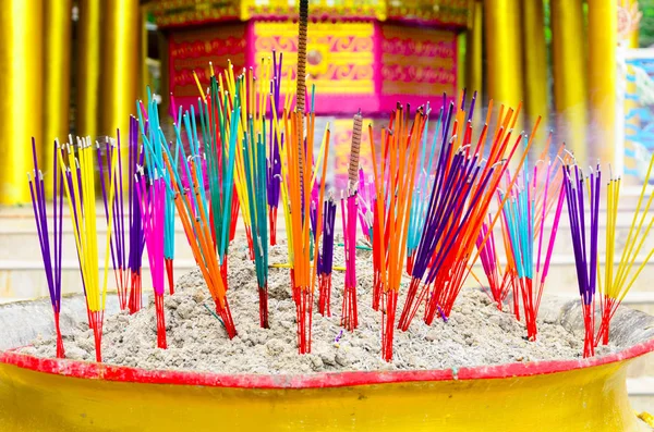 Colorful of incense sticks — Stock Photo, Image