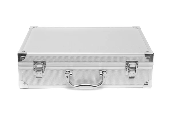 Beyaz arka plan üzerinde izole paslanmaz çelik bavul depolama kutusu — Stok fotoğraf
