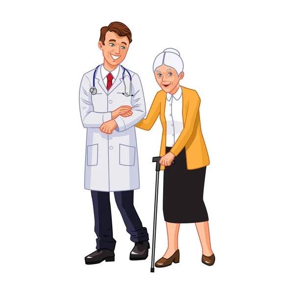 医師の高齢女性のヘルプ — ストックベクタ