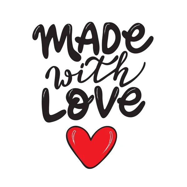 Hand drawn vector lettering Made with love — Stock Illustration Hand drawn vector lettering Made with love Vector Graphics