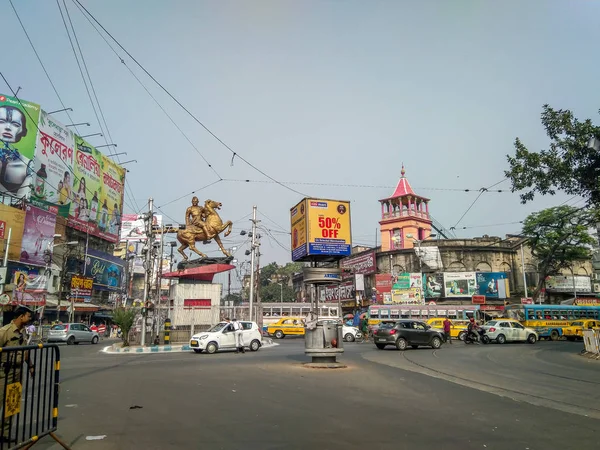 Kolkata Nyugat Bengál India 2019 November Shyambazar Látképe Pontos Átkelés — Stock Fotó