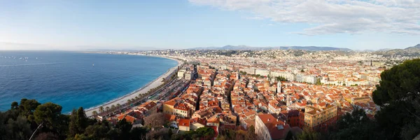 High resolution panorama of mediterranean sea and city of Nice