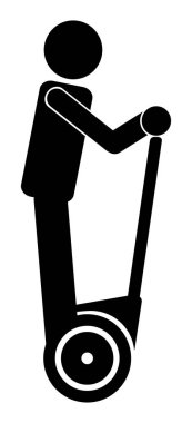 Adam sürme kişisel hareket eden aygıt simgesi simgesi
