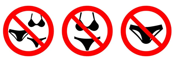 Ingen badetøj, vær venlig at klæde dig i butik / fjern badedragt – Stock-vektor