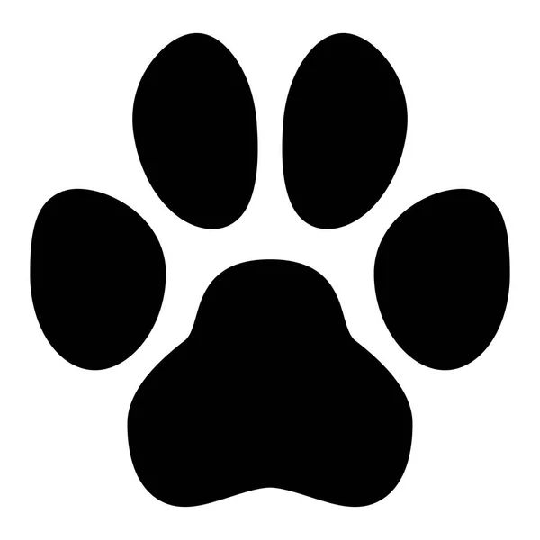 Haustier Pfote Symbol. einfache Form des schwarzen Hunde- oder Katzenfußabdrucks. — Stockvektor