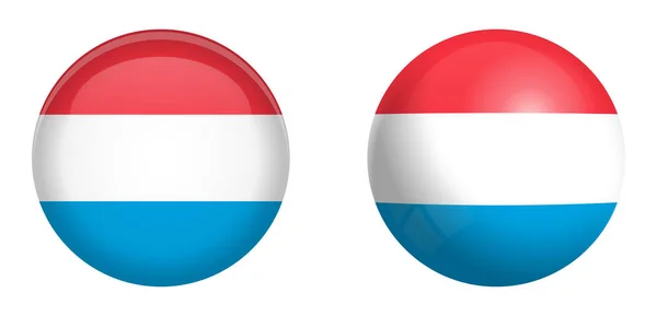 Lüksemburg Büyük Dükalığı bayrağı 3d kubbe düğmesinin altında ve parlatıcıda — Stok Vektör