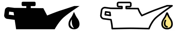 Egyszerű olajozó ikon, fekete-fehér / sárga változat. — Stock Vector