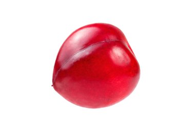 Tek kırmızı mirabelle eriği (Prunus domestica syriaca) izole edilmiş