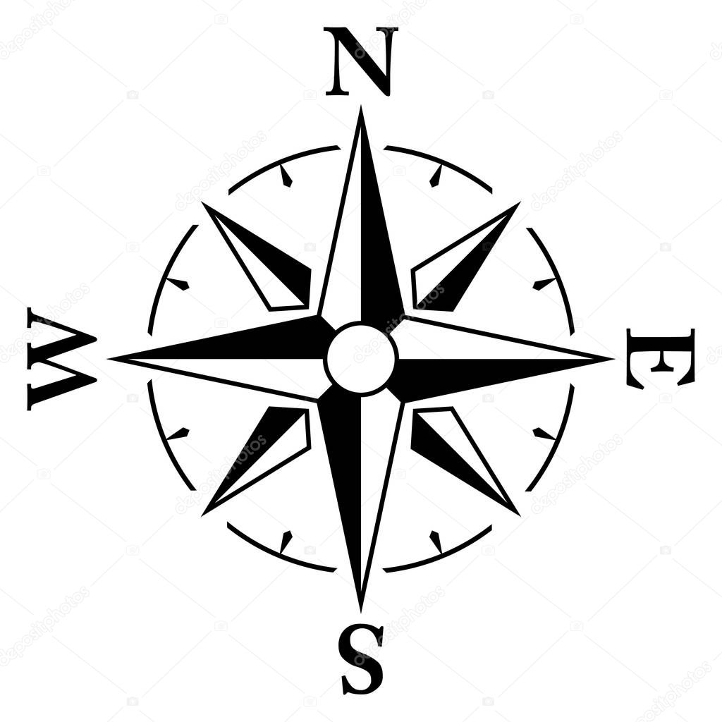 Simple compass / windrose icon.