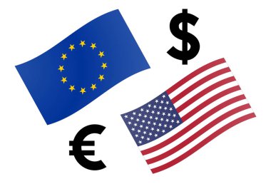 Eurusd Forex döviz çifti vektör illüstrasyonu. Eu ve Amerikan 
