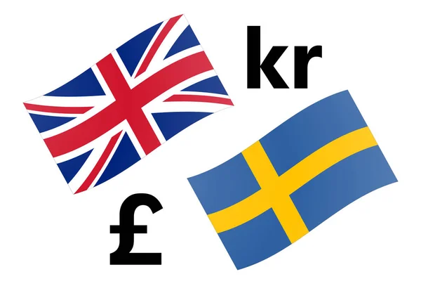 Gbpsek Devisenpaar Vektor Illustration Vereinigtes Königreich Und Schwedische Flagge Mit — Stockvektor