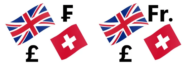 Gbpchf Forex Ζεύγος Νομισμάτων Διανυσματική Απεικόνιση Σημαία Ηνωμένου Βασιλείου Και — Διανυσματικό Αρχείο
