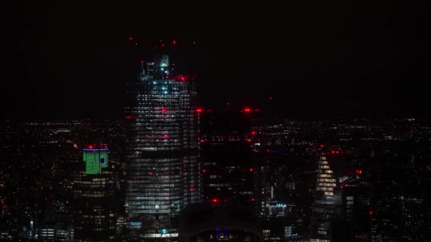 London Storbritannien Februari 2019 Flygfoto Över London Skyskrapor Vid Bishopsgate — Stockvideo