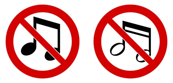 Jauhkan Musik Anda Rendah Tenang Silakan Tanda Tangan Ikon Catatan - Stok Vektor