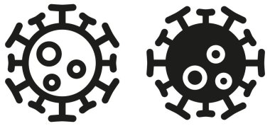 Basit yuvarlak virüs simgesi, ncov coronavirus / covid 19 için resimleme olarak kullanılabilir