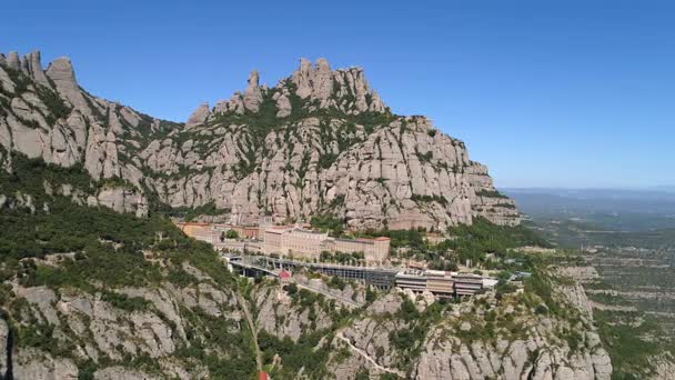 Monasterio de Montserrat Vista aérea — Vídeo de stock