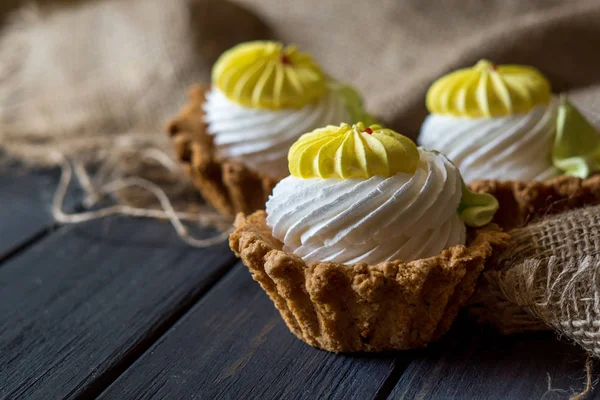 Muffins on a wooden table Stock Photo