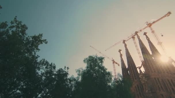 Barcelona Spanien Sagrada Familia — Stockvideo