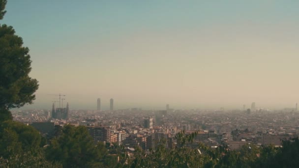 Barcelona Spanien Skyline Video — Stockvideo