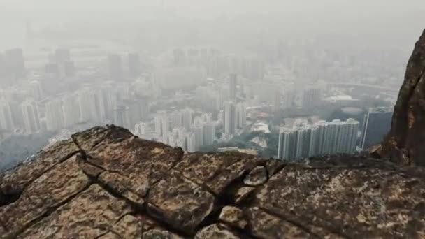 Widok Anteny Drone Hongkong — Wideo stockowe