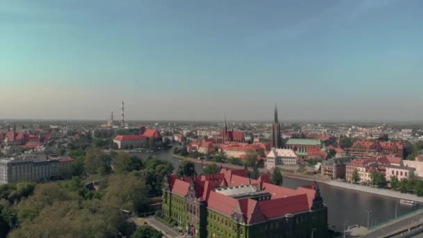 Wroclaw Staré Město Ostrow Tumski — Stock video