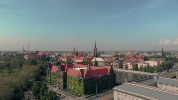 Breslau Alte Stadt Ostrow Tumski — Stockvideo