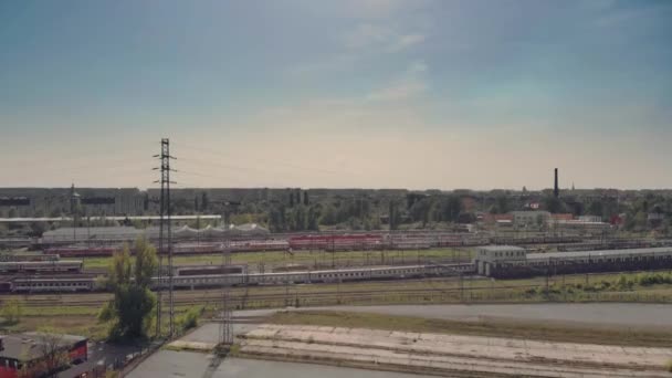 Trens Distrito Industrial — Vídeo de Stock
