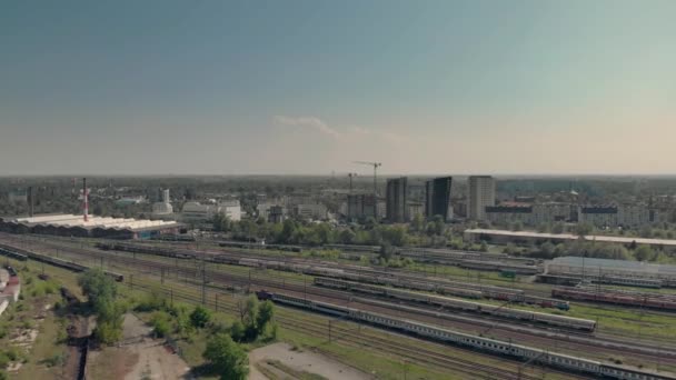 Trains Industrial District — Stock Video