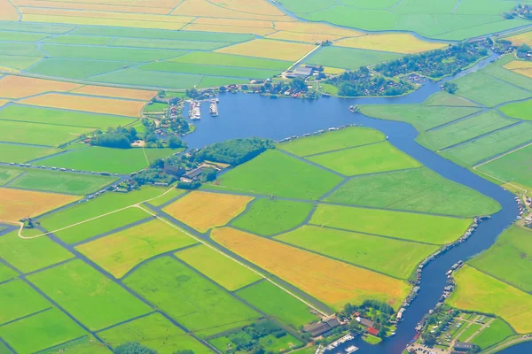 Top View Aerial Photo Settlements Fields Netherlands — Stock Photo, Image