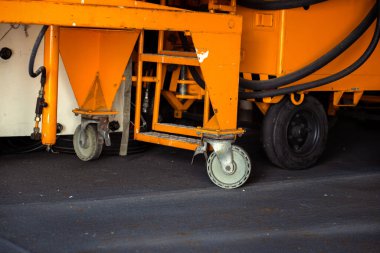 Elektrikli Traktör'ün castor jantları, endüstride forklift. Araç Konsepti.