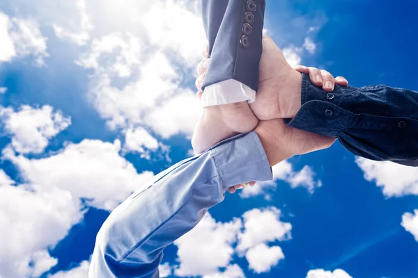 Business Team Arbeiten Hand Hand Gruppenmenschen Hände Waren Kollaboration Vertrauen — Stockfoto