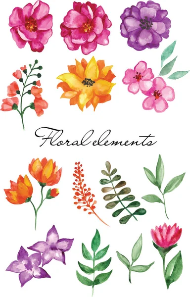 Tarjeta Vintage Floral Acuarela — Archivo Imágenes Vectoriales