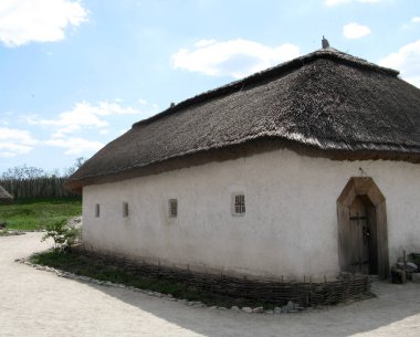 Beyaz Saray bir thatched çatı ile 