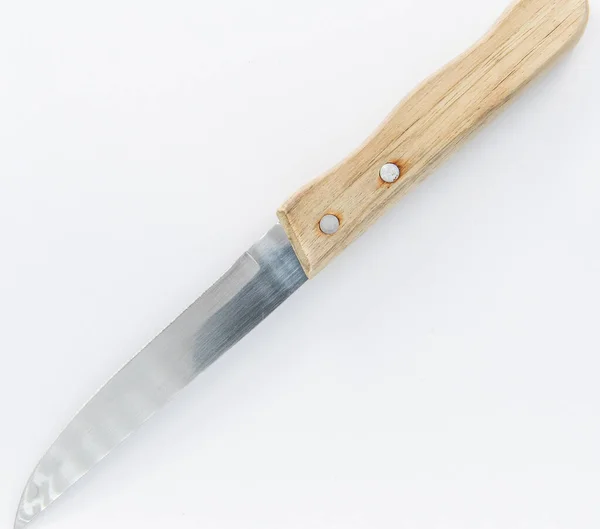 A smooth knife with a wooden handle for cutting — Stock Photo, Image