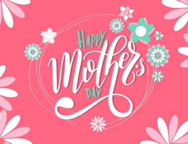 Mutlu Anneler Günü - tebrik kartı için yazı vektör el