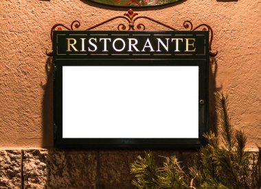Italian Resturant Outside Menu Mockup clipart