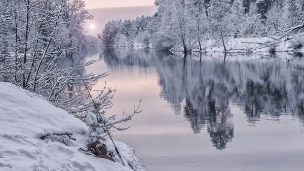 Pêche d'hiver. Engins de pêche . — Photo