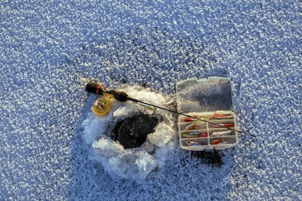 Aparejos de pesca para la pesca de invierno . — Foto de Stock