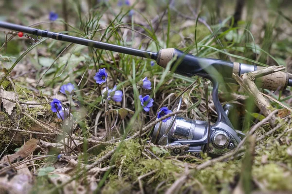 Fiskeutrustning Fiske Med Spinnfiske — Stockfoto