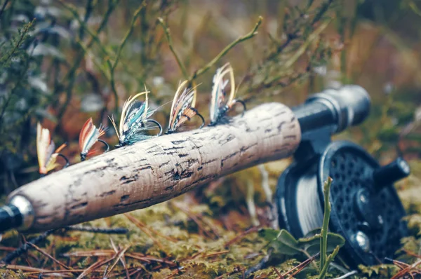 Klassiska flugor för laxfiske. — Stockfoto