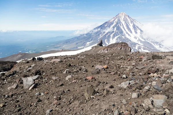 Vulcão Koryaksky Península Kamchatka Rússia Vulcão Ativo Norte Cidade Petropavlovsk — Fotografia de Stock