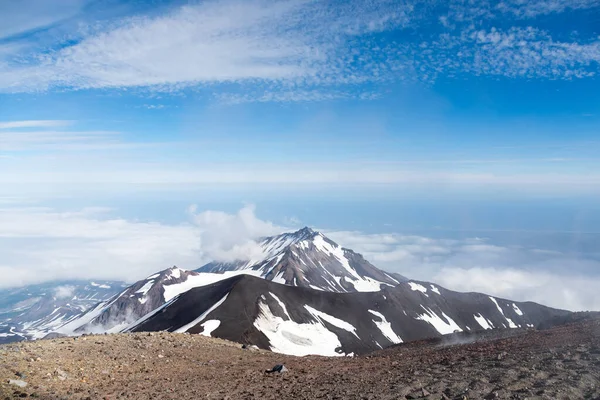 Vulcão Avachinsky Península Kamchatka Rússia Vulcão Ativo Localizado Norte Cidade — Fotografia de Stock