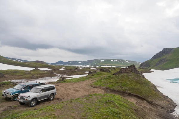 Kamchatka Peninsula Russia Sierpień 2018 Toyota Land Cruiser Pojazd Terenowy — Zdjęcie stockowe