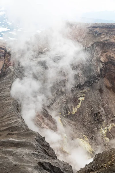 Volcan Gorely Péninsule Kamchatka Russie Volcan Actif Situé Sud Kamchatka — Photo