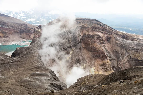 Vulcão Deus Península Kamchatka Rússia Vulcão Ativo Localizado Sul Kamchatka — Fotografia de Stock