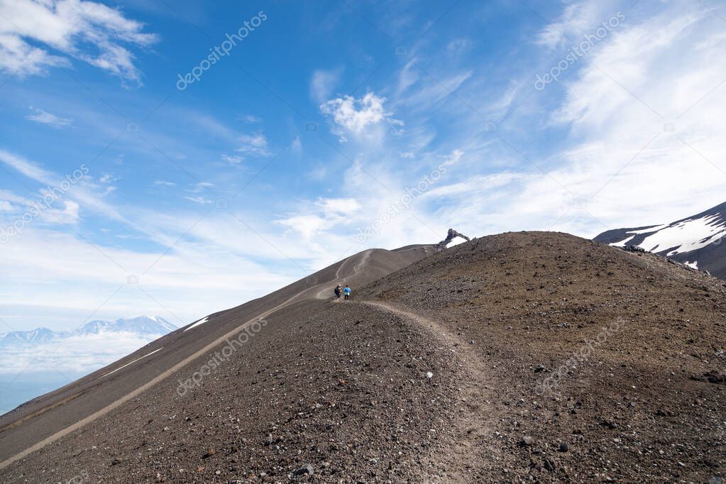 Avachinsky volcano, Kamchatka peninsula, Russia. An active volcano, located north of the city of Petropavlovsk-Kamchatsky, in the interfluve of the Avacha and Nalychev rivers.