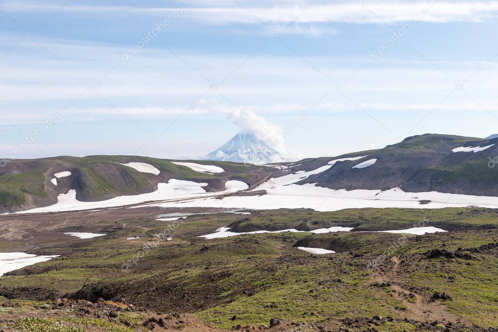 Kamchatka Peninsula, Russia. Views from the slopes of Gorely volcano.