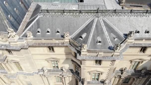 Le Louvre Paris air view — стокове відео